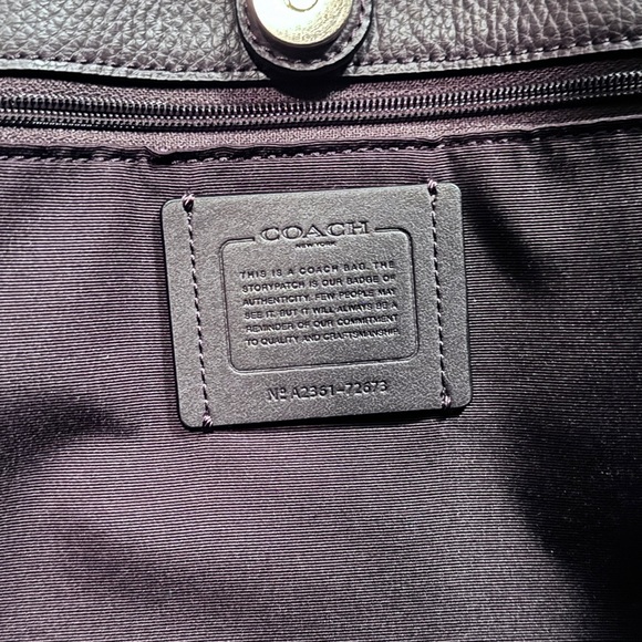 Coach Town Leather Tote - Black/Merlot - Picture 6 of 8